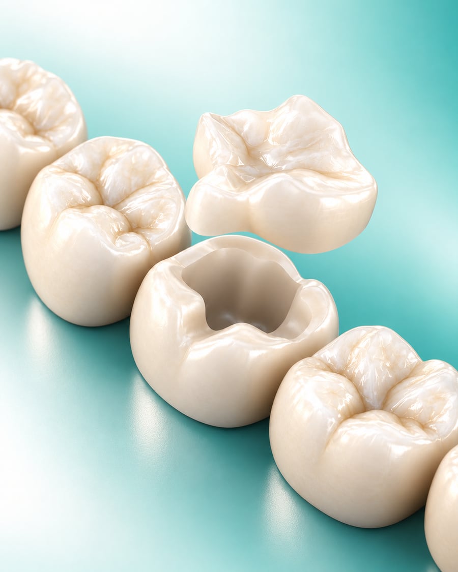 Illustration of a back tooth with a cavity being prepared for a filling at Dr Ray & Partners Dental