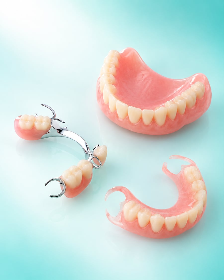 Full and partial dentures side by side at Dr Ray & Partners Dental